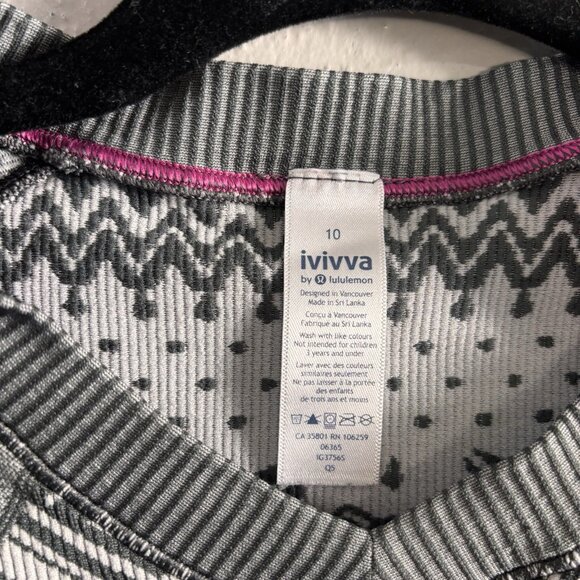 ivivva by lululemon Glacier Geometric Long Sleeve Blouse Size 10 - Picture 5 of 8